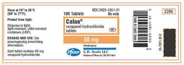 Calan 80mg 30 Tabs - (Dilacoran) Verapamil hydrochloride